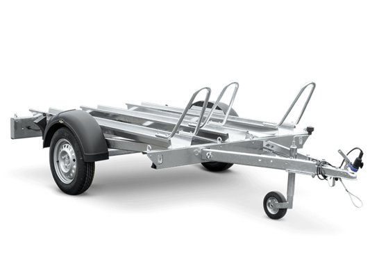 Humbaur motorcykeltrailer set fra en anden vinkel
